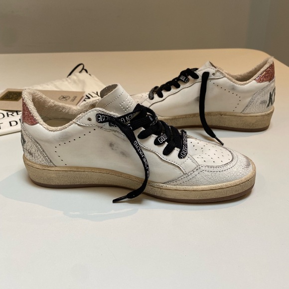 Golden Goose Ball Star Sneaker White Leather/Shiny Peach sz 36 New without Box - Picture 8 of 11